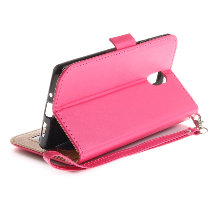 For Nokia 3 Butterfly Pattern Leather Wallet Stand Cell Phone Case - Rose-9