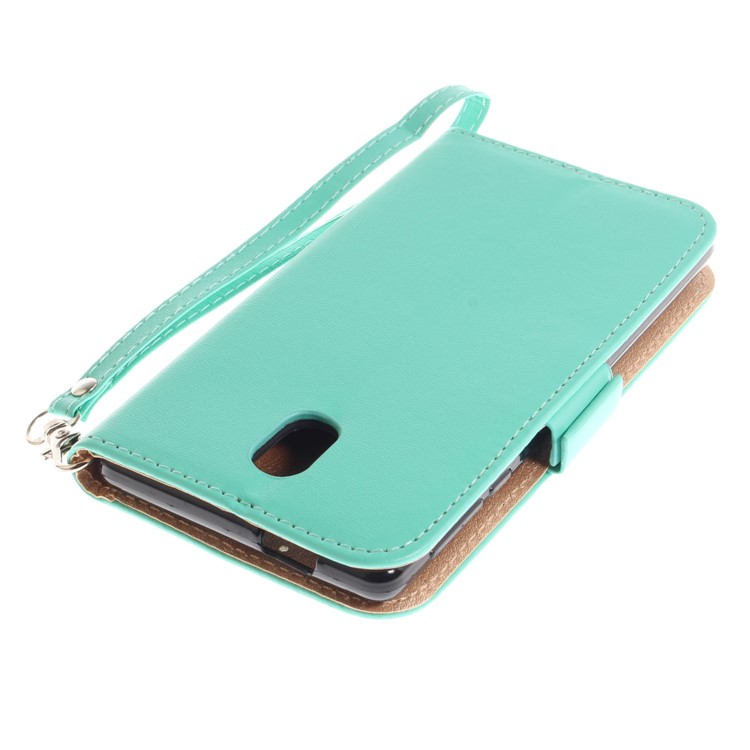 For Nokia 3 Butterfly Pattern Leather Wallet Protective Case - Cyan-7