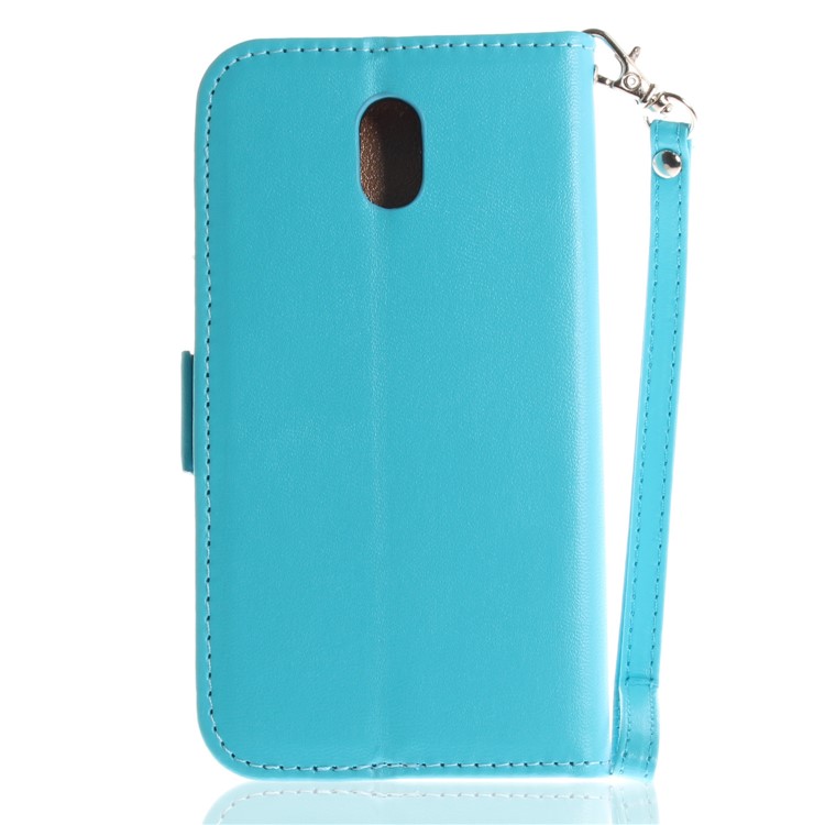 For Nokia 3 Butterfly Pattern Leather Wallet Stand Mobile Phone Cover - Blue-3