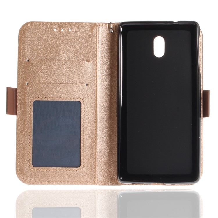 For Nokia 3 Butterfly Pattern Leather Wallet Stand Protection Shell - Brown-11
