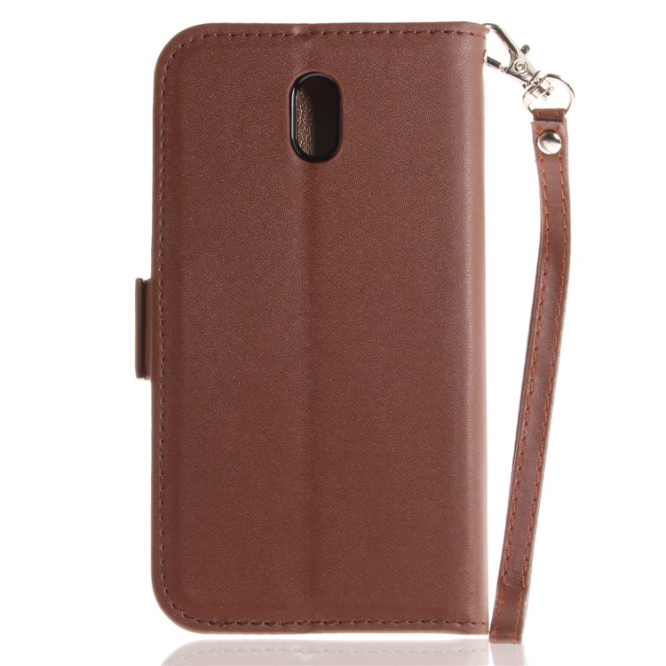 For Nokia 3 Butterfly Pattern Leather Wallet Stand Protection Shell - Brown-3
