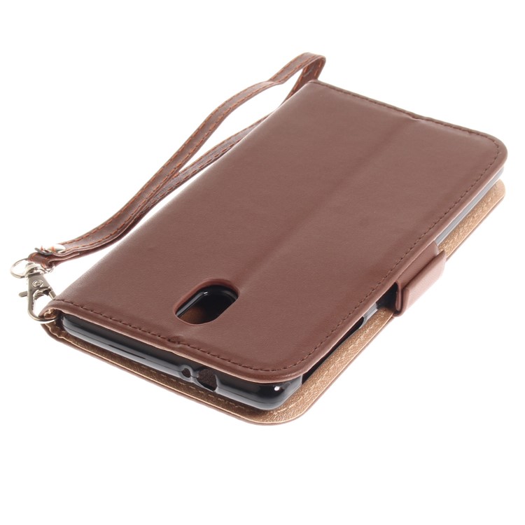 For Nokia 3 Butterfly Pattern Leather Wallet Stand Protection Shell - Brown-7