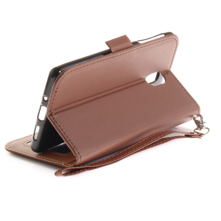 For Nokia 3 Butterfly Pattern Leather Wallet Stand Protection Shell - Brown-9