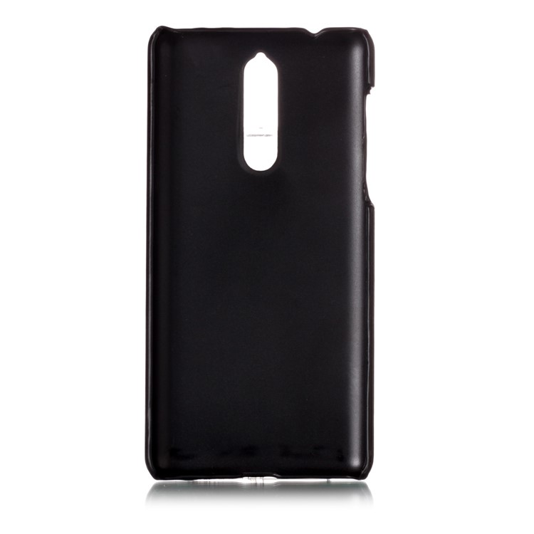 Contrast Color PU Leather Coated PC Mobile Phone Case for Nokia 8 - Black-3