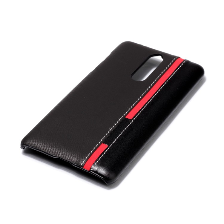 Contrast Color PU Leather Coated PC Mobile Phone Case for Nokia 8 - Black-4
