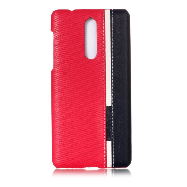 Contrast Color PU Leather Coated PC Mobile Phone Casing for Nokia 8 - Rose-2