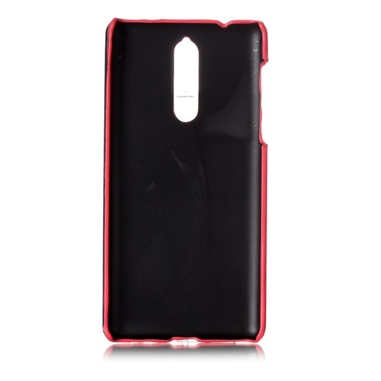 Contrast Color PU Leather Coated PC Mobile Phone Casing for Nokia 8 - Rose-3