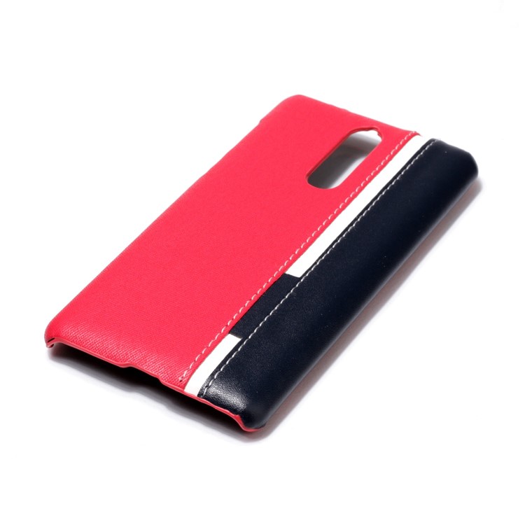 Contrast Color PU Leather Coated PC Mobile Phone Casing for Nokia 8 - Rose-4