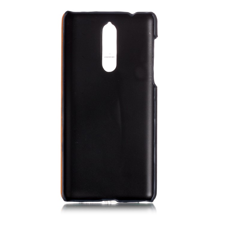 Contrast Color PU Leather Coated PC Mobile Phone Cover for Nokia 8 - Dark Blue-3