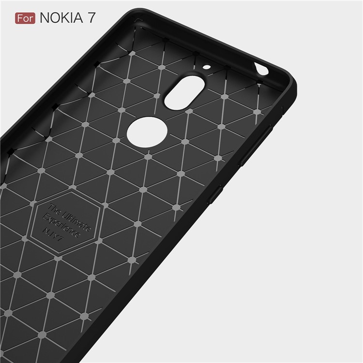 Carbon Fibre Brushed TPU Case for Nokia 7 - Black-5