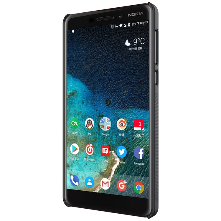 NILLKIN Super Frosted Shield PC Hard Case + Screen Film for Nokia 6 (2018) - Black-5