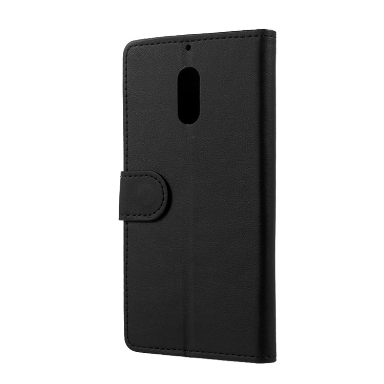 For Nokia 6 Magnetic Wallet Stand Leather Case Cover - Black-3