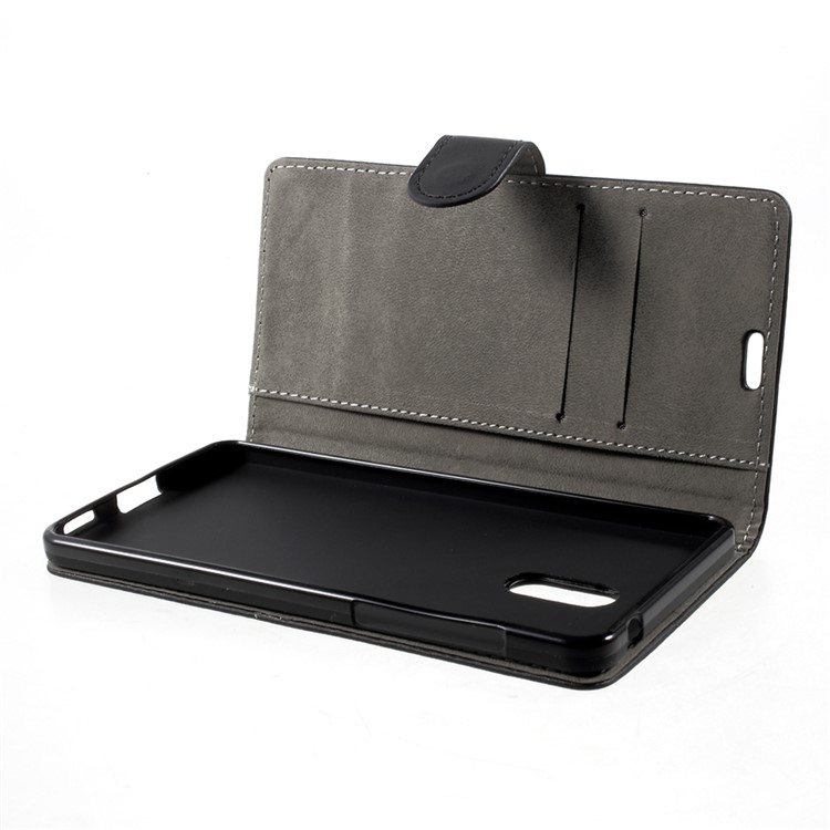 For Nokia 6 Magnetic Wallet Stand Leather Case Cover - Black-6