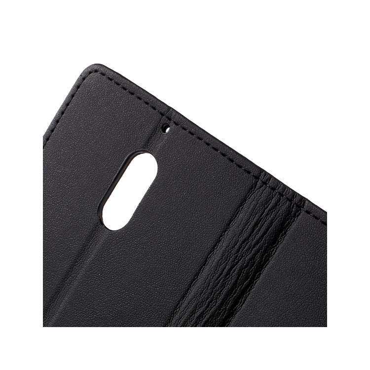 For Nokia 6 Magnetic Wallet Stand Leather Case Cover - Black-7