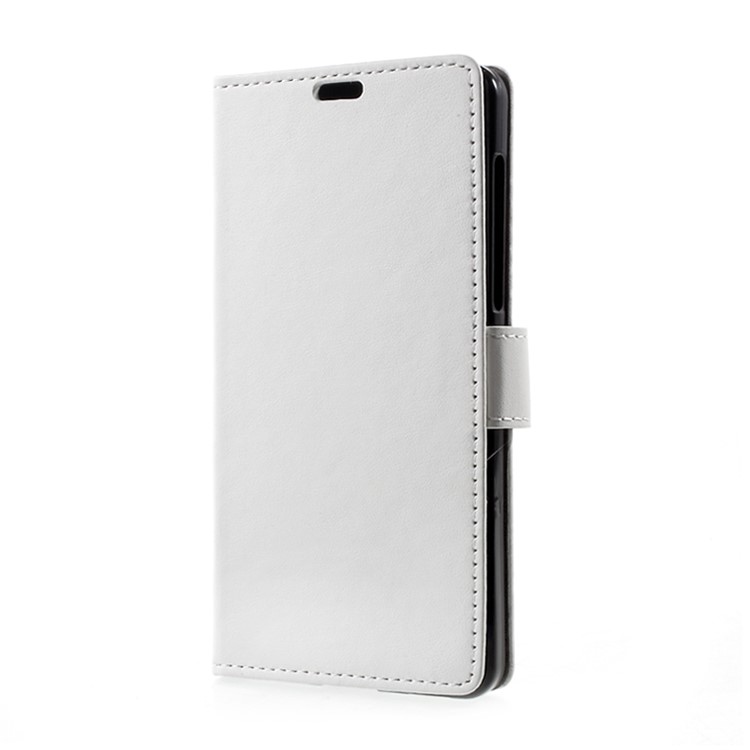 For Nokia 6 Magnetic PU Leather Wallet Cover Stand Case - White-2