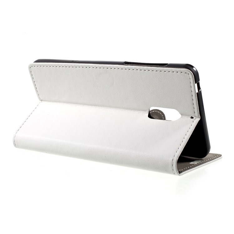 For Nokia 6 Magnetic PU Leather Wallet Cover Stand Case - White-4