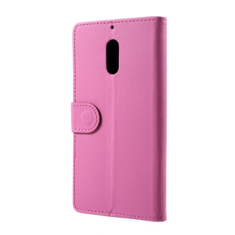 For Nokia 6 Magnetic Stand Leather Wallet Case Accessory - Rose-3