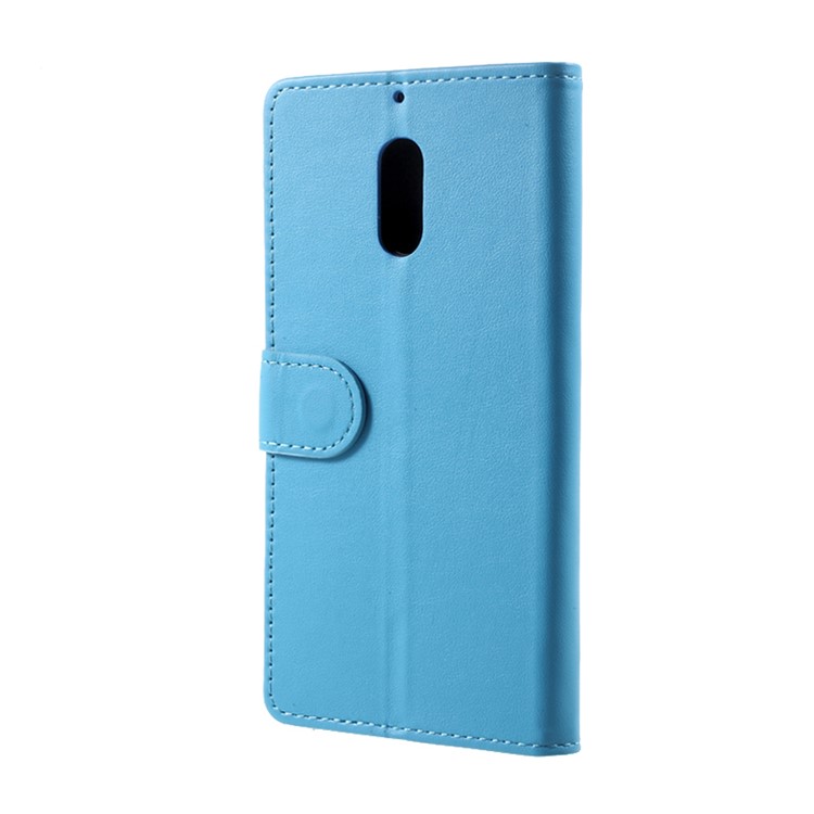 For Nokia 6 Stand Wallet Leather Cell Phone Case Cover - Blue-3