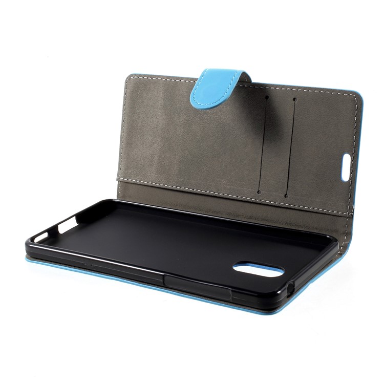 For Nokia 6 Stand Wallet Leather Cell Phone Case Cover - Blue-5
