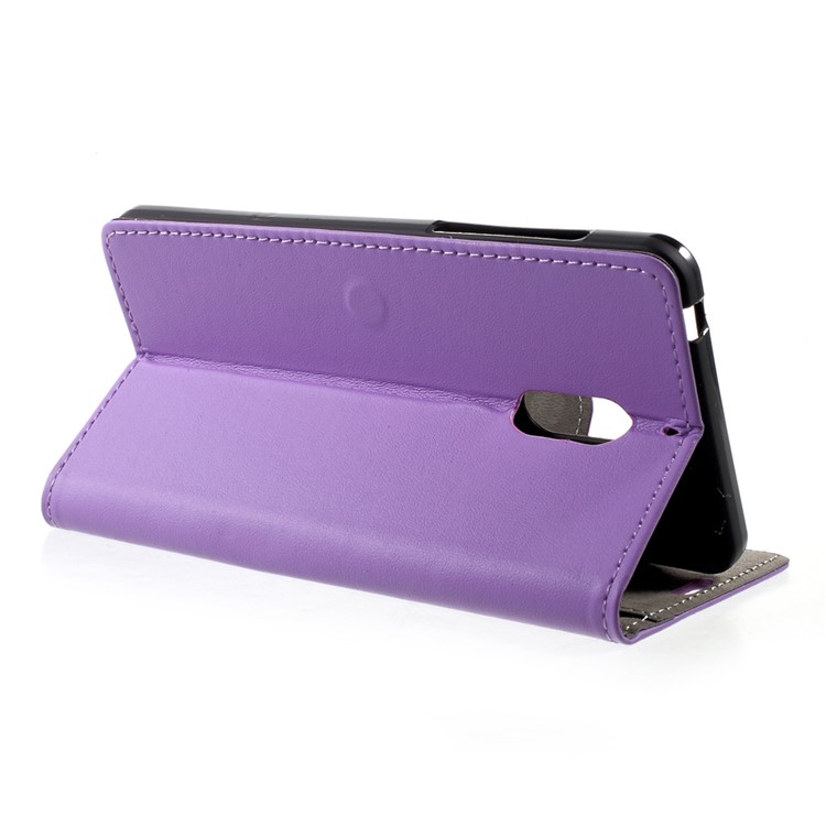 For Nokia 6 Magnetic Wallet Stand Leather Mobile Shell Case - Purple-4
