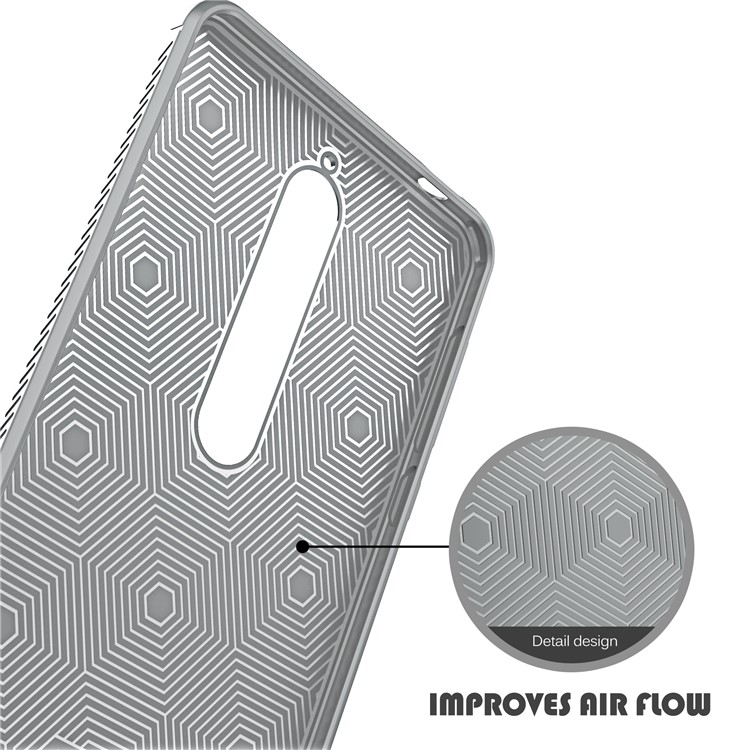 IVSO Gentry Series Litchi Texture Leather Coated TPU Cover for Nokia 6.1 (5.5-inch) - Grey-5