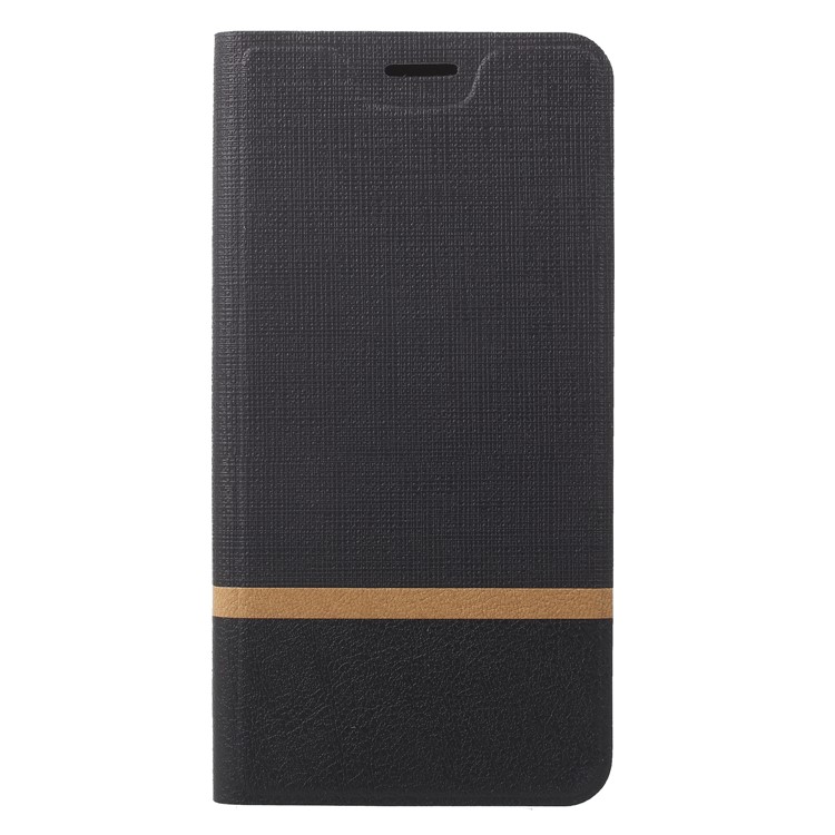 Cross Texture Card Holder Leather Mobile Cover Case for Nokia 6 (2018) (Built-in Steel Sheet) - Black-3