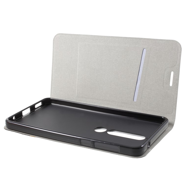 Cross Texture Card Holder Leather Phone Cover for Nokia 6.1 (5.5-inch) (Built-in Steel Sheet) - Grey-5