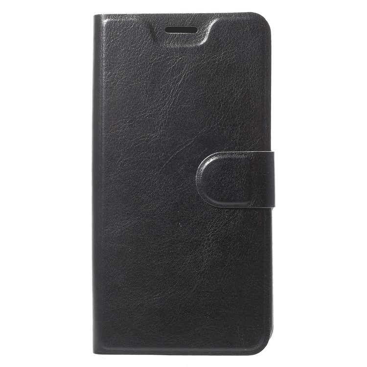 Crazy Horse Texture Card Holder Leather Case Built-in Steel Sheet for Nokia 6 (2018) - Black-3