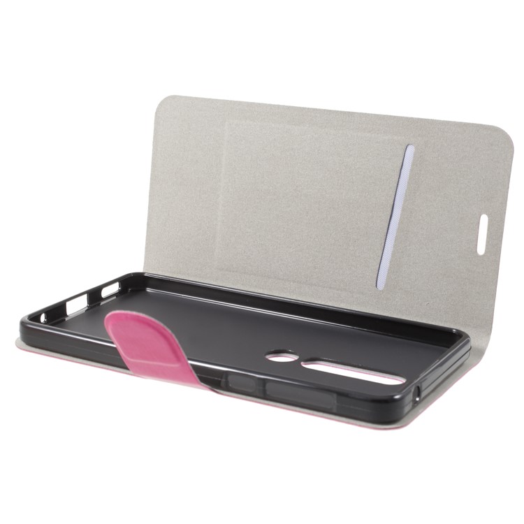 Crazy Horse Texture Card Holder Leather Cover Built-in Steel Sheet for Nokia 6.1 (5.5-inch) - Rose-5