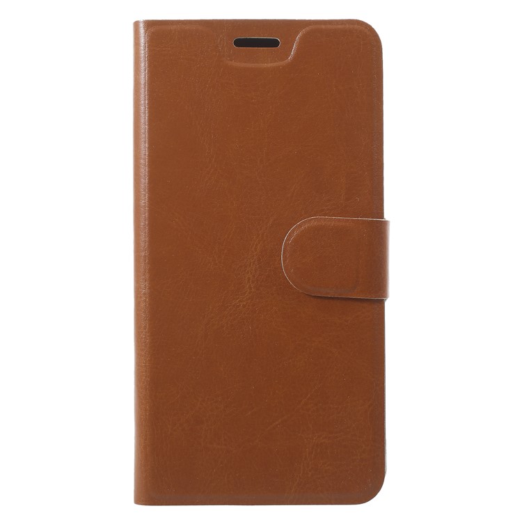 Crazy Horse Texture Card Holder Leather Stand Phone Case for Nokia 6.1 (5.5-inch) - Brown-1