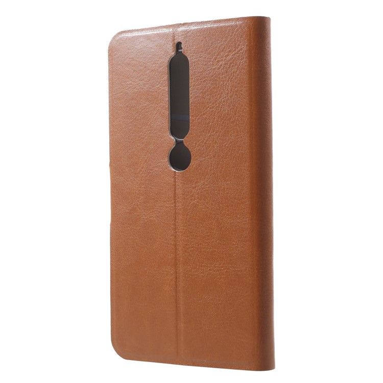 Crazy Horse Texture Card Holder Leather Stand Phone Case for Nokia 6.1 (5.5-inch) - Brown-2
