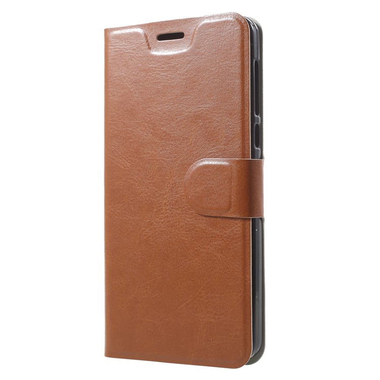 Crazy Horse Texture Card Holder Leather Stand Phone Case for Nokia 6.1 (5.5-inch) - Brown-3