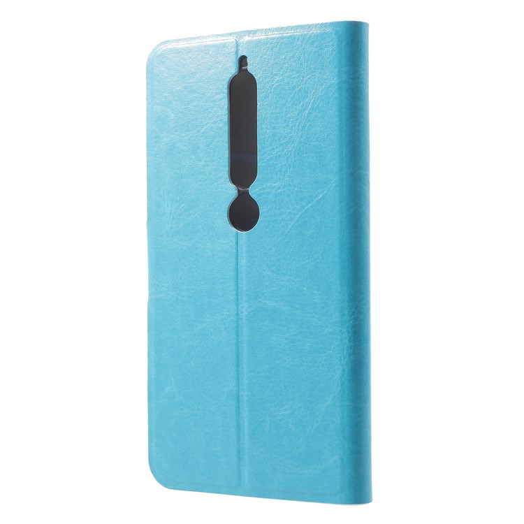 Crazy Horse Texture Card Holder Leather Stand Mobile Casing for Nokia 6.1 (5.5-inch) - Blue-2