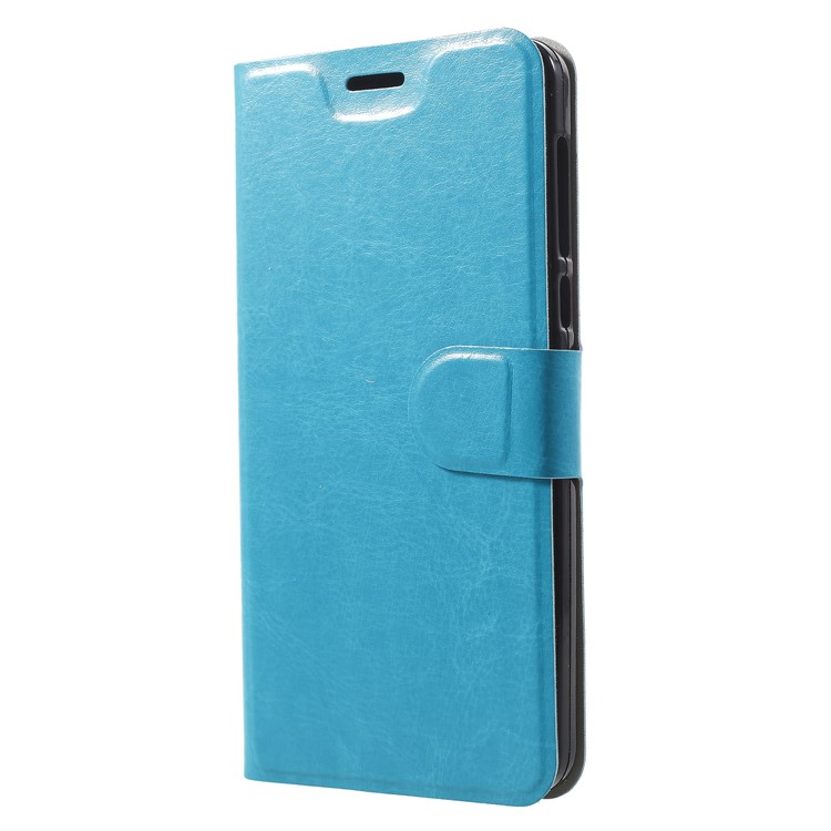 Crazy Horse Texture Card Holder Leather Stand Mobile Casing for Nokia 6.1 (5.5-inch) - Blue-3