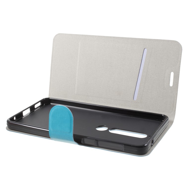 Crazy Horse Texture Card Holder Leather Stand Mobile Casing for Nokia 6.1 (5.5-inch) - Blue-5