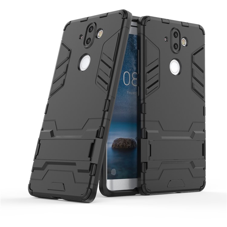 Plastic + TPU Hybrid Case with Kickstand for Nokia 9 / 8 Sirocco - Black-1