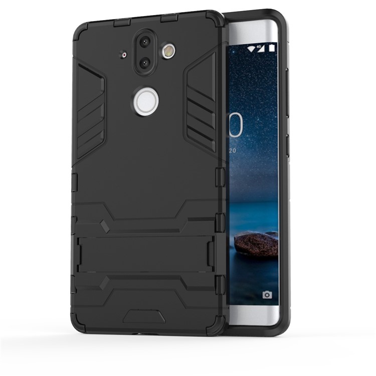 Plastic + TPU Hybrid Case with Kickstand for Nokia 9 / 8 Sirocco - Black-2