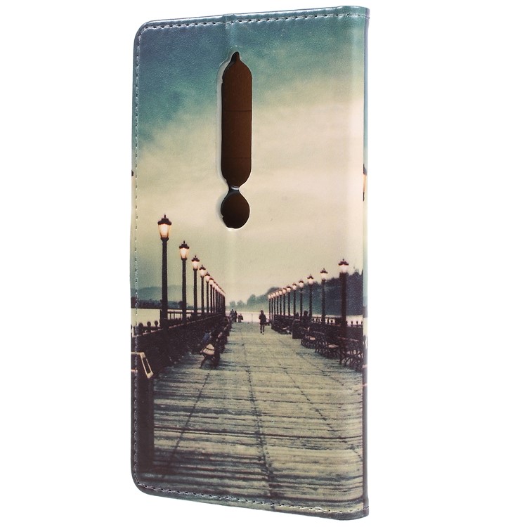 Pattern Printing Leather Wallet Stand Shell for Nokia 6.1 (5.5-inch) - Dock at Sunset-2