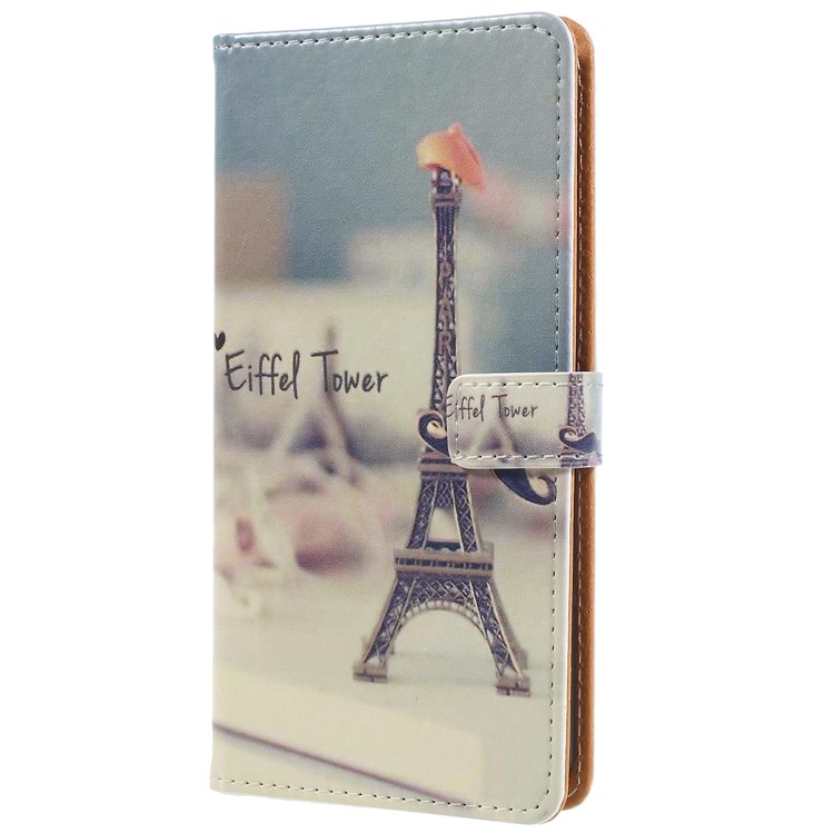 Pattern Printing Leather Wallet Stand Cell Phone Case for Nokia 6.1 (5.5-inch) - Eiffel Tower-1