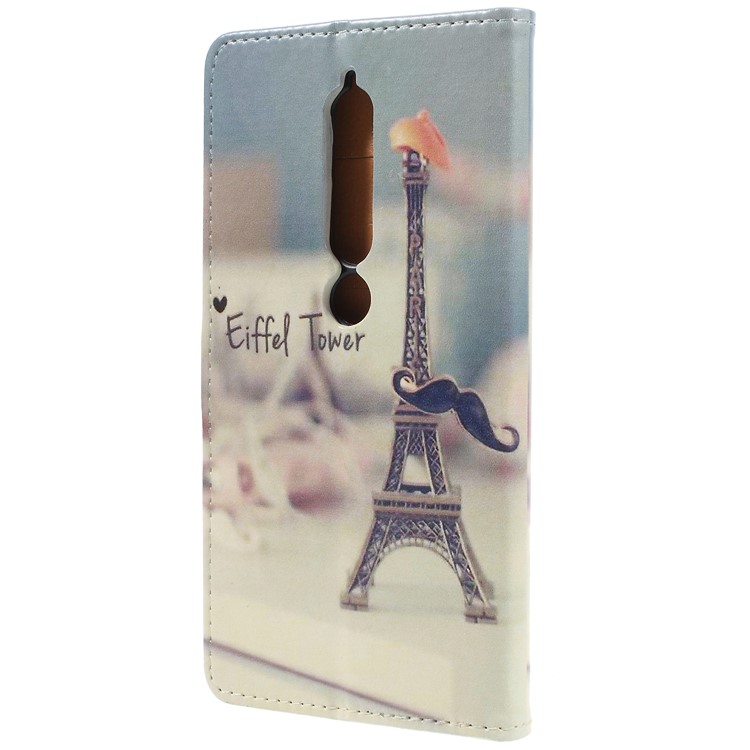 Pattern Printing Leather Wallet Stand Cell Phone Case for Nokia 6.1 (5.5-inch) - Eiffel Tower-2
