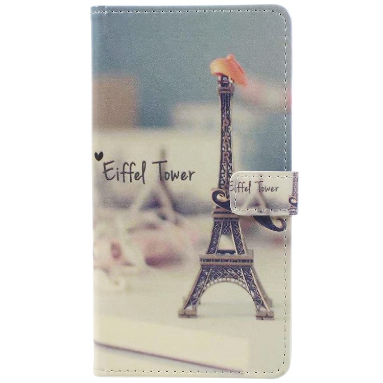 Pattern Printing Leather Wallet Stand Cell Phone Case for Nokia 6.1 (5.5-inch) - Eiffel Tower-3