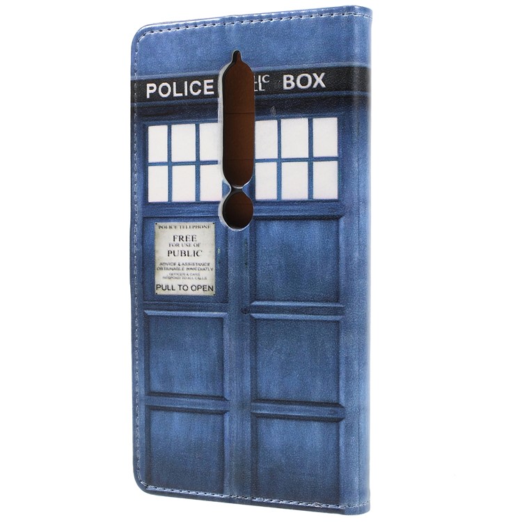 Pattern Printing Leather Wallet Stand Mobile Phone Cover for Nokia 6.1 (5.5-inch) - Public Police Call Box-2