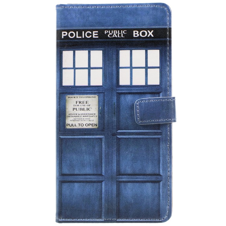Pattern Printing Leather Wallet Stand Mobile Phone Cover for Nokia 6.1 (5.5-inch) - Public Police Call Box-3