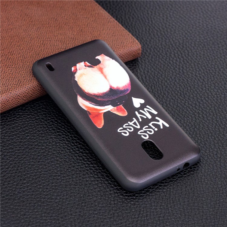 Embossment Patterned TPU Mobile Phone Case for Nokia 2 - Kiss My Ass-4