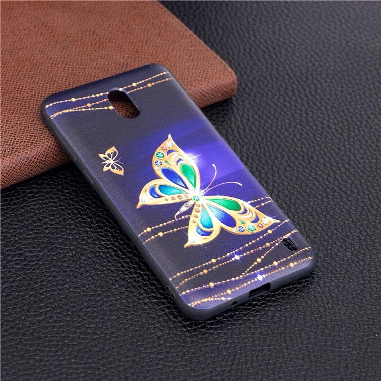 Embossment Patterned TPU Mobile Casing for Nokia 2 - Shiny Butterfly-3