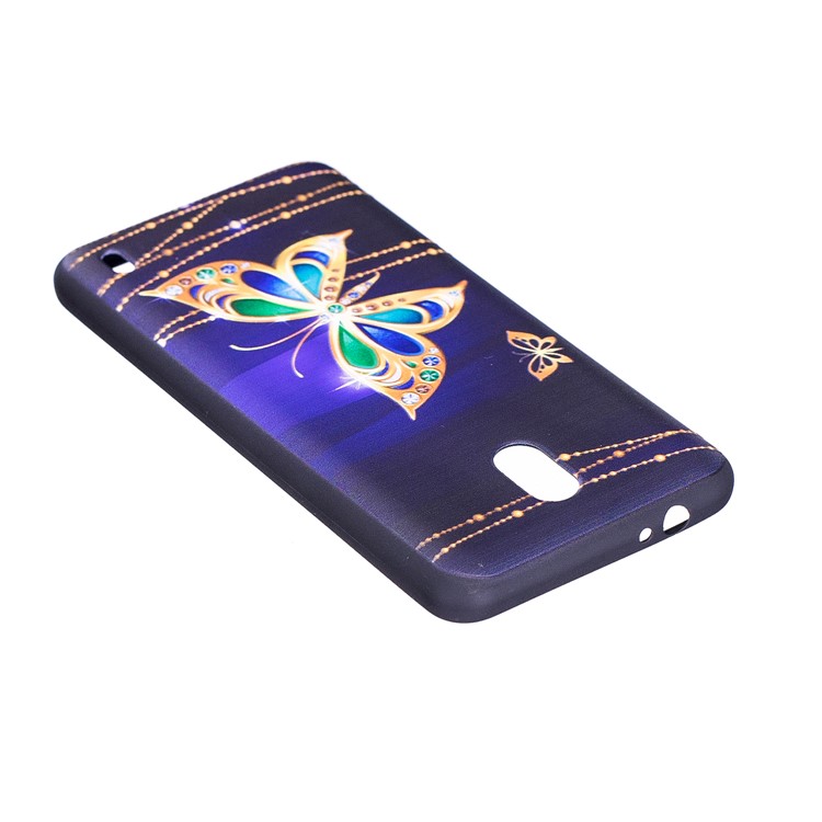 Embossment Patterned TPU Mobile Casing for Nokia 2 - Shiny Butterfly-6