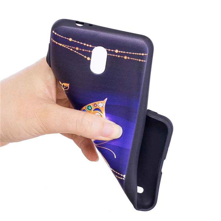 Embossment Patterned TPU Mobile Casing for Nokia 2 - Shiny Butterfly-7
