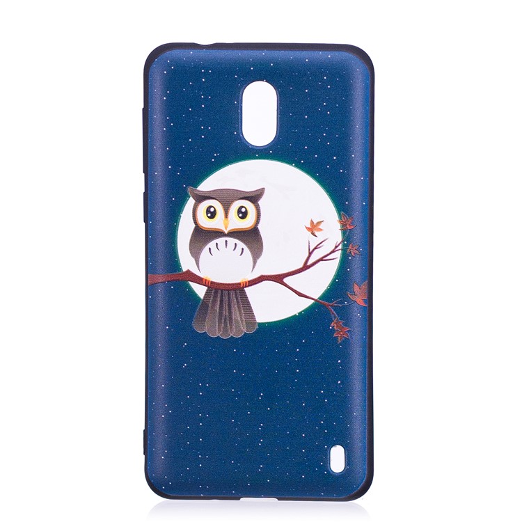 Embossment Patterned TPU Phone Casing for Nokia 2 - Owl on Branch-1