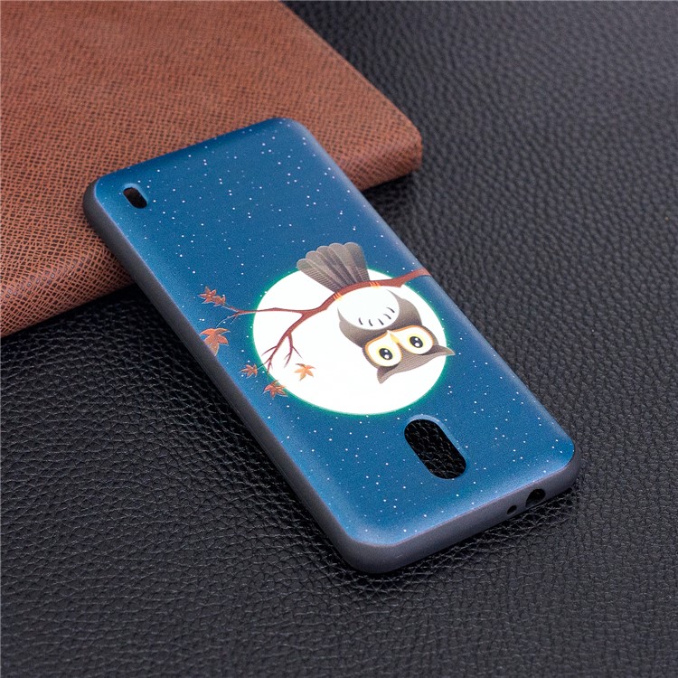 Embossment Patterned TPU Phone Casing for Nokia 2 - Owl on Branch-4