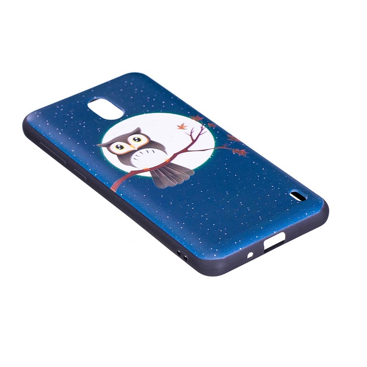 Embossment Patterned TPU Phone Casing for Nokia 2 - Owl on Branch-5